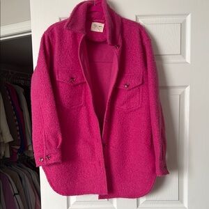 RD Style Vibrant Pink Teddy Jacket